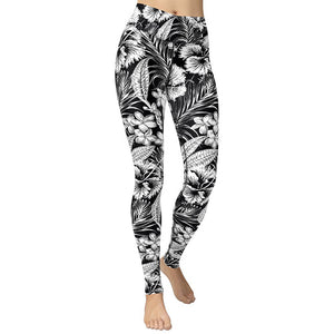 Black And White Sports Leggings Yoga Pants