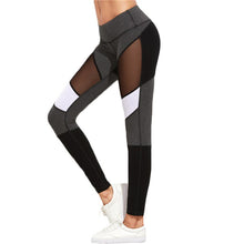 Laden Sie das Bild in den Galerie-Viewer, Quick-drying mesh yoga stitching mesh slim yoga pants
