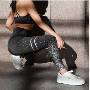 Hot Stamping Yoga Pants High Waist Stretch Fitness Hips Slim Leggings