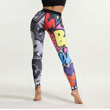 Cargar imagen en el visor de la galería, Cartoon pattern 3D printing dag personality high waist yoga pants sports leggings
