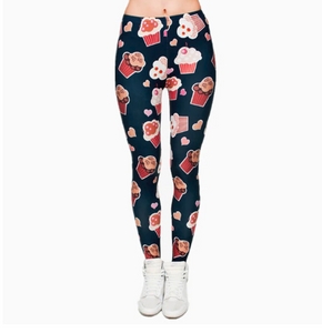 Printed thin pencil feet pants stretch big ladies yoga pants leggings