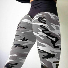 Load image into Gallery viewer, Hips high waist camouflage stitching slim yoga seven points bottoming pencil pants
