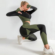 Cargar imagen en el visor de la galería, 3PCS Yoga Set Seamless Sport Set Women Gym Clothing Tracksuit
