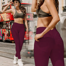 Charger l&#39;image dans la galerie, Tight high waist hips leggings pocket yoga pants sports running pants
