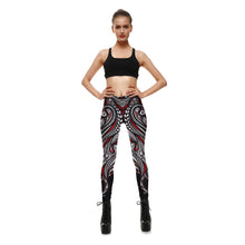 Last inn bildet i Galleri-visningsprogrammet, Red Rose Black Mandala Weave Yoga Workout Leggings
