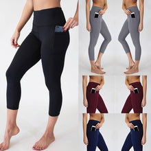 Load image into Gallery viewer, Solid color yoga pants for women with pockets
