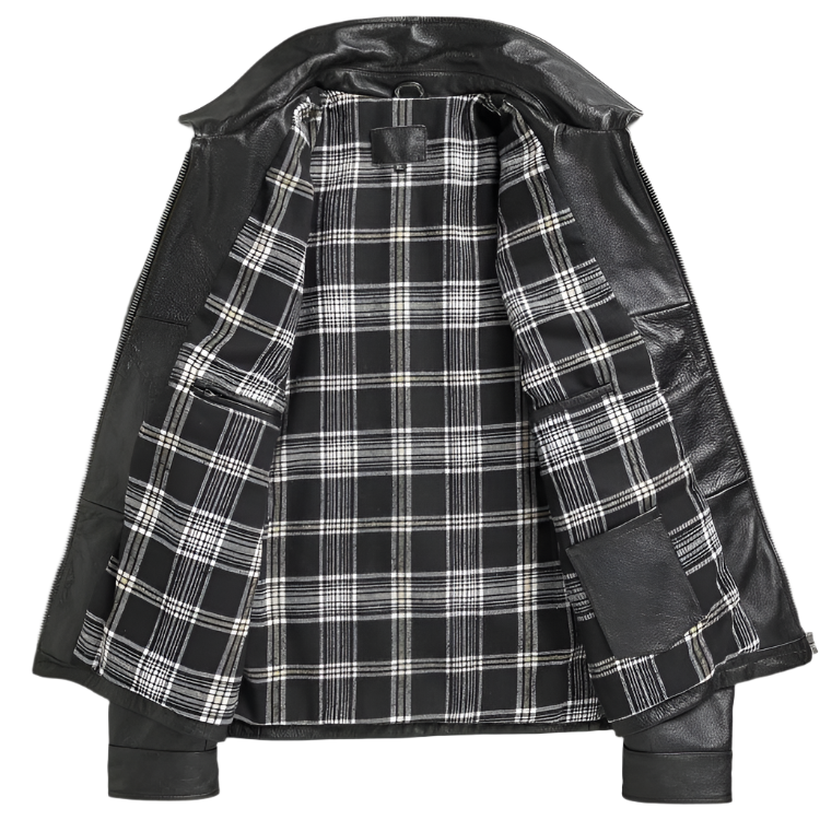 Blouson Biker Homme Noir Brando En Cuir Premium