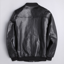 Charger l&#39;image dans la galerie, Blouson Biker Homme Noir Brando En Cuir Premium
