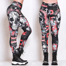 Cargar imagen en el visor de la galería, Women&#39;s Fashion Skull Witch Print Leggings
