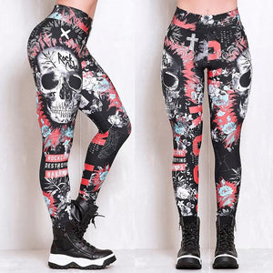 Women's Fashion Skull Witch Print Leggings