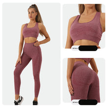 Afbeelding in Gallery-weergave laden, 2PCS Seamless Yoga Set Women Tracksuit High Waist Leggings Workout Sportswear Gym Clothing Fitness Crop Top Sports Suits Gym Set
