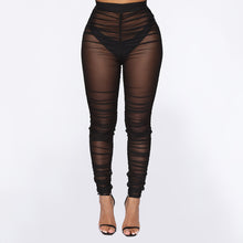 Load image into Gallery viewer, Tight Pleated Mesh See-Through Leggings
