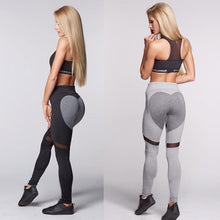 Load image into Gallery viewer, Heart Mesh Stitching Sports Yoga Leggings
