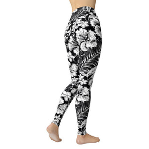 Black And White Sports Leggings Yoga Pants