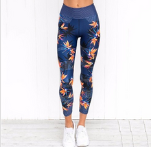 Carica l&#39;immagine nel visualizzatore di Gallery, High Waist Yoga Pants Women&#39;s Fitness Sports Leggings Band Printing Elastic Gym Workout Tights S-XL Running Pants Plus Size
