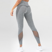 Carica l&#39;immagine nel visualizzatore di Gallery, New mesh stitching hip yoga pants sports fitness pants sexy hips leggings
