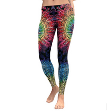 Last inn bildet i Galleri-visningsprogrammet, Rainbow Burst Mandala Flower Yoga Workout Leggings
