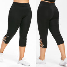 Laden Sie das Bild in den Galerie-Viewer, Women&#39;s knitted lace-up beaded leggings
