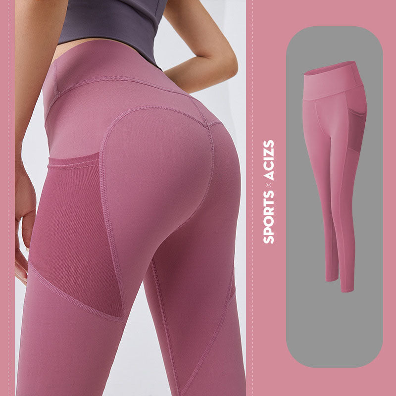 Yoga Pants Women With Pocket Leggings Tummy Control Jogging