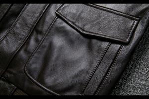 Schwarze Premium-Leder-Brando-Bikerjacke für Herren