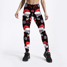 Load image into Gallery viewer, Skull Christmas Hat Thin Breathable Capris Sports Fitness
