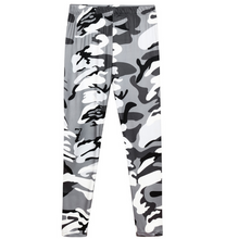 Laden Sie das Bild in den Galerie-Viewer, Camouflage Printed Grey Casual Legging Pants
