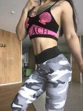 Load image into Gallery viewer, Hips high waist camouflage stitching slim yoga seven points bottoming pencil pants
