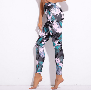 2021 autumn explosions new flower print yoga sports leggings fitness tights