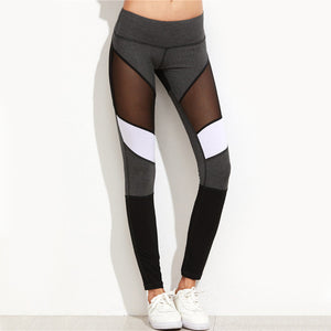 Quick-drying mesh yoga stitching mesh slim yoga pants