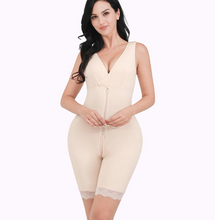 Cargar imagen en el visor de la galería, Large Size One-piece Shapewear Cotton Cup Open Crotch Postpartum Slimming And Hip Lifting Polymerization Bra Suit
