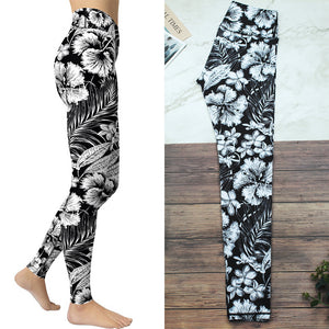 Black And White Sports Leggings Yoga Pants