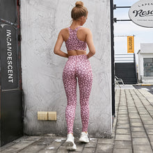 Indlæs billede til gallerivisning Workout Leggings Sports Leopard Suits Yoga Set Women
