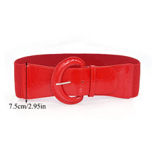 Carica l&#39;immagine nel visualizzatore di Gallery, Women Luxury Waist Belts For Dress Pu Patent Leather Elastic Band Waist Belt
