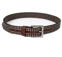 Indlæs billede til gallerivisning Leather Belts Men Women Punk Rivet Genuine Cowhide Belt
