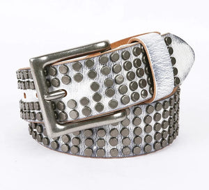 Leather Belts Men Women Punk Rivet Genuine Cowhide Belt