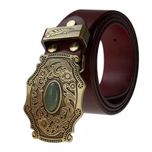 Last inn bildet i Galleri-visningsprogrammet, Cowhide Belts For Men Copper buckle
