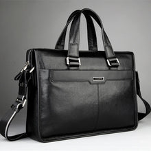 Indlæs billede til gallerivisning Men Genuine leather briefcase, laptop leather bag, for 15.6 inch notebook
