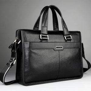 Men Genuine leather briefcase, laptop leather bag, for 15.6 inch notebook