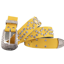 Carica l&#39;immagine nel visualizzatore di Gallery, Fashion rhinestone genuine leather belts for women Luxury belt
