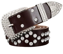 Carica l&#39;immagine nel visualizzatore di Gallery, Fashion rhinestone genuine leather belts for women Luxury belt
