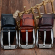 Carica l&#39;immagine nel visualizzatore di Gallery, Vintage Style Pin buckle Genuine Leather Belts For Men
