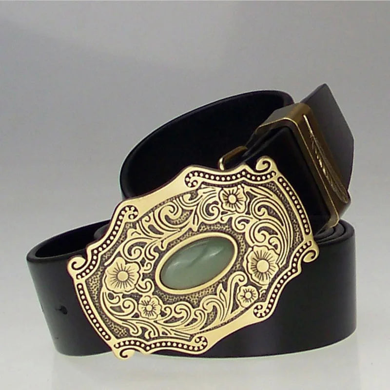 Cowhide Belts For Men Copper buckle