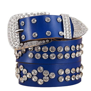 Fashion rhinestone genuine leather belts for women Luxury belt