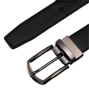 Men Genuine Leather Belt Reversible Buckle