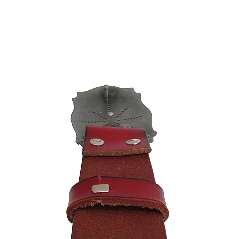 Men's Leather Belts Copper Buckle