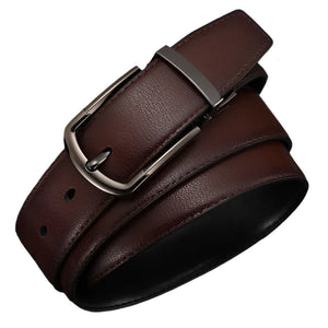 Men Genuine Leather Belt Reversible Buckle