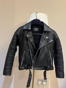 Kids Black Leather Jacket Unisex Boys/Girls