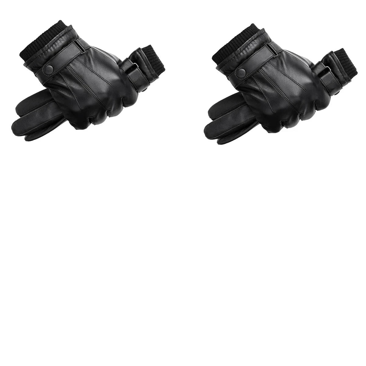 Men's Genuine Sheepskin Gloves Warm Fleece Touch Screen