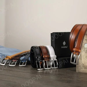 Men's High Quality Genuine Leather Pin Buckle Belts