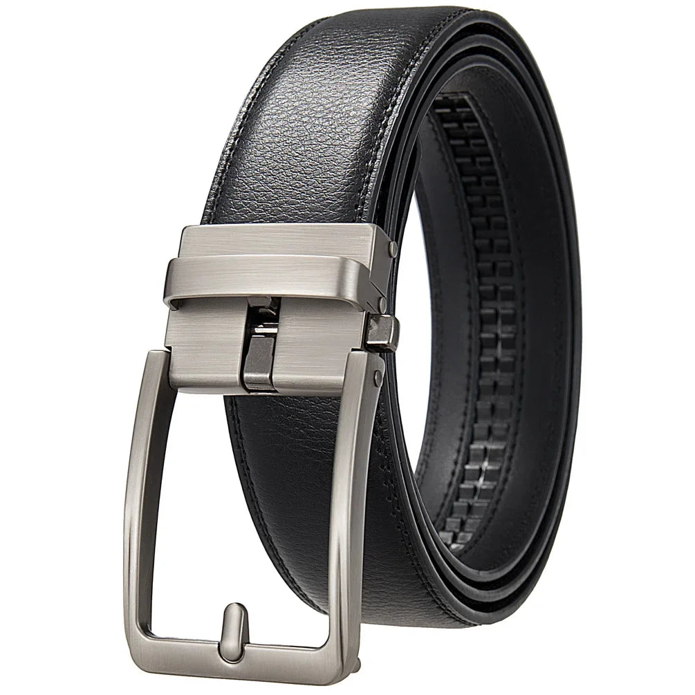 Plus Size Men's Automatic Buckle Genuine Leather Belt